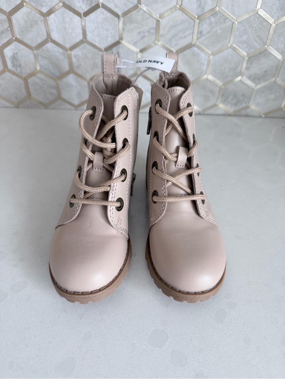 Old Navy Beige Lace-Up Kids' Ankle Boots